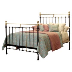 Brass and Iron Antique Bed  in Black MK308