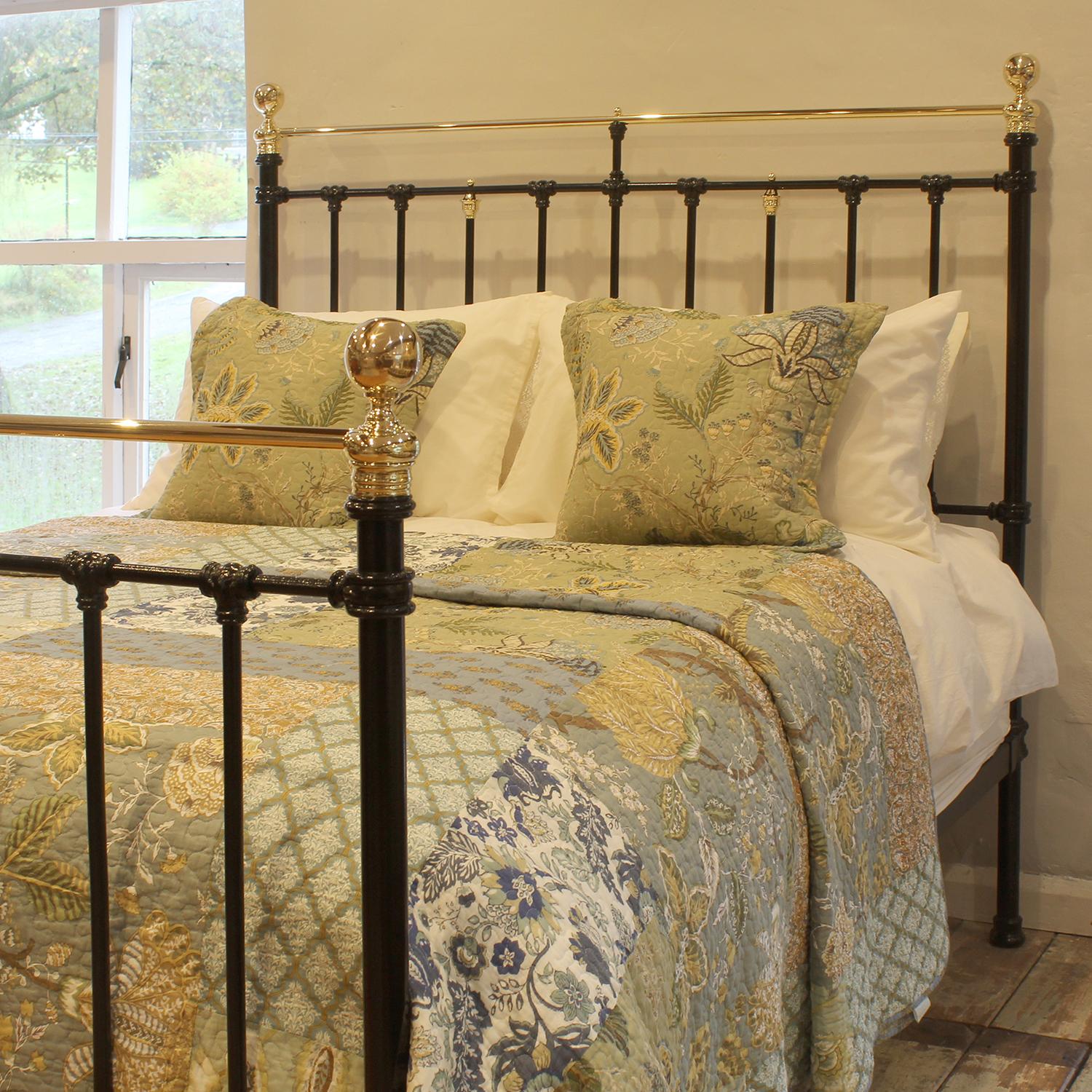 Victorian Brass and Iron Antique Bed  in Black MK309
