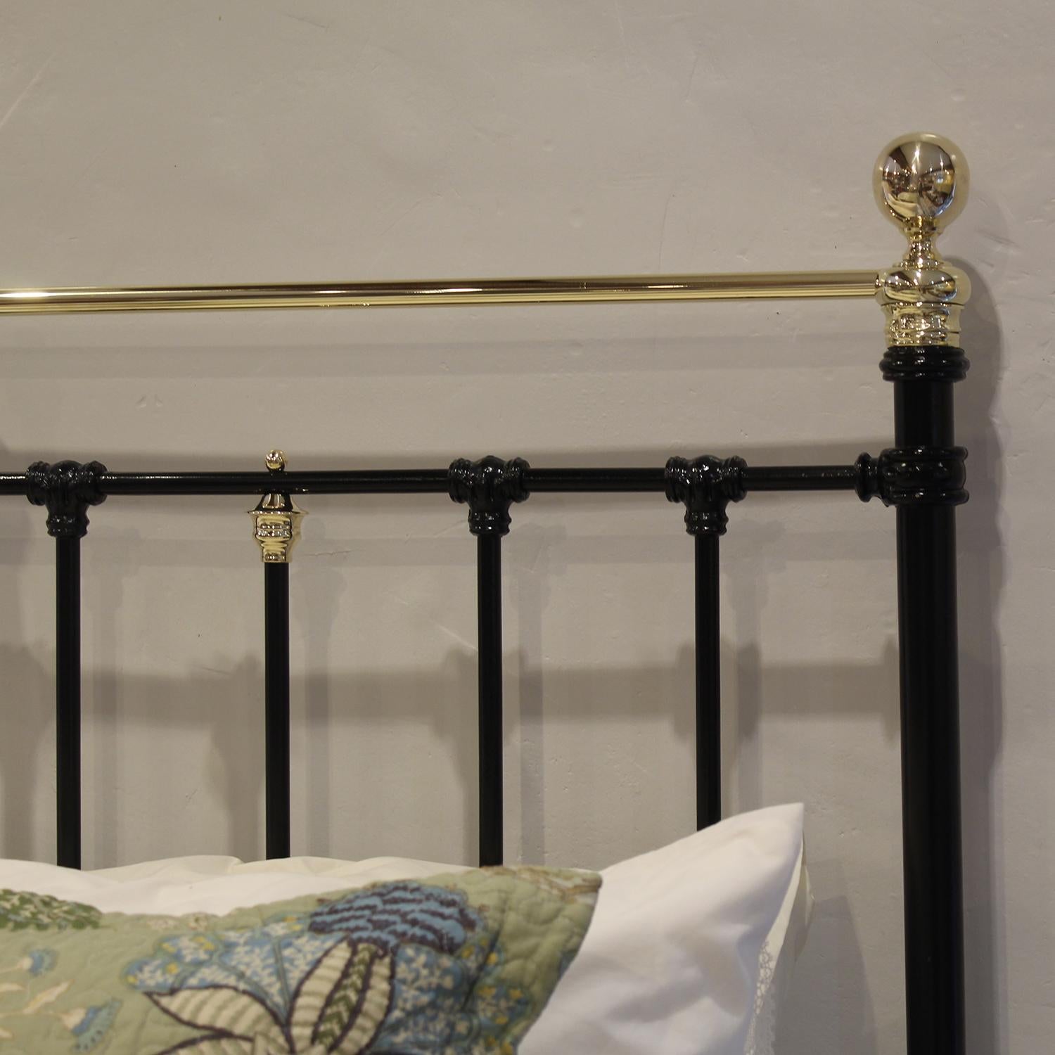Brass and Iron Antique Bed  in Black MK309 1