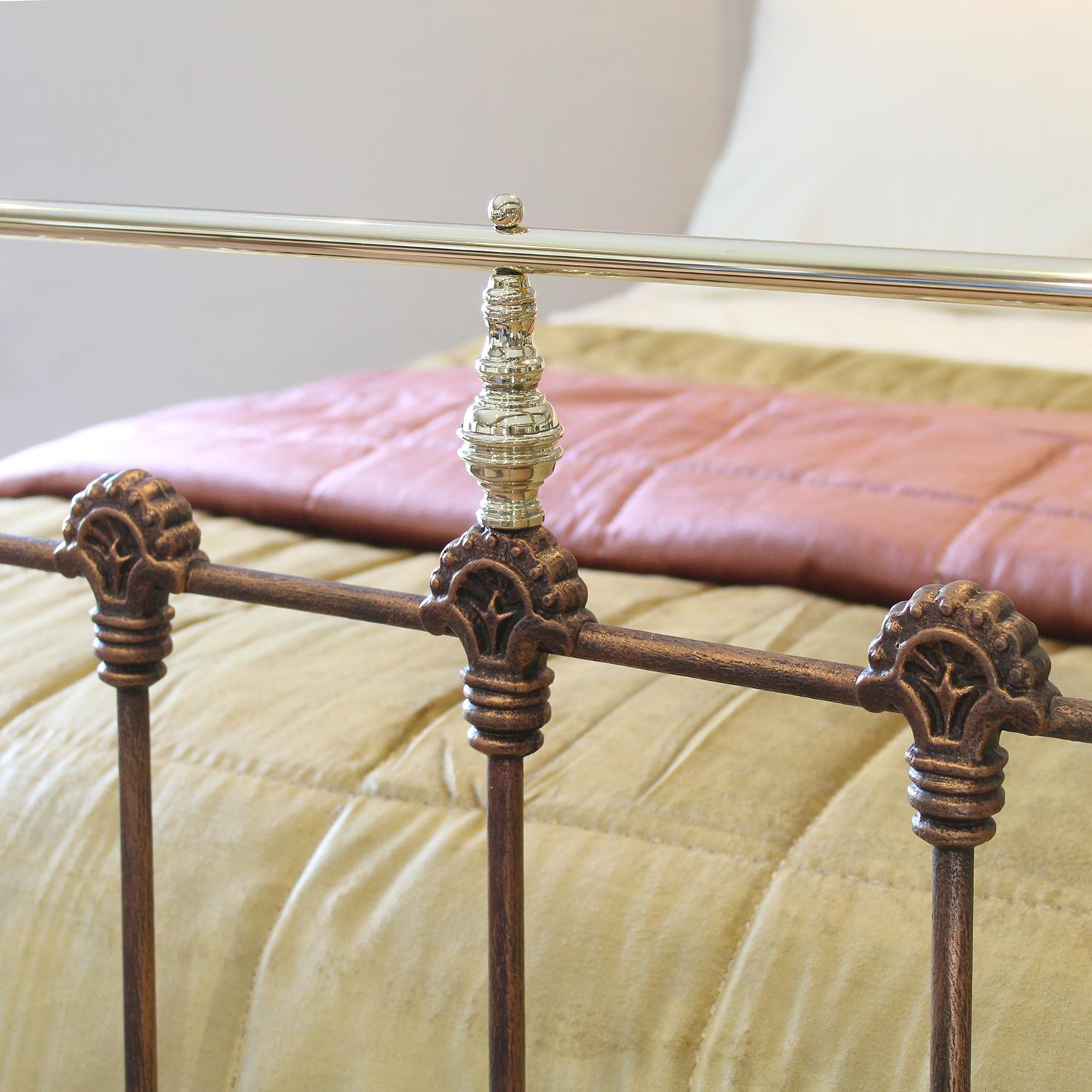 Late 19th Century Brass and Iron Antique Bed in Bronze, MK257