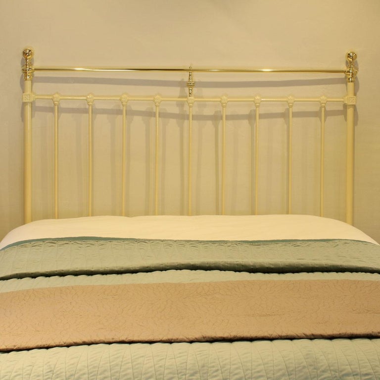 Brass and Iron Antique Platform Bed in Cream MK219 For Sale at 1stDibs antique brass platform bed