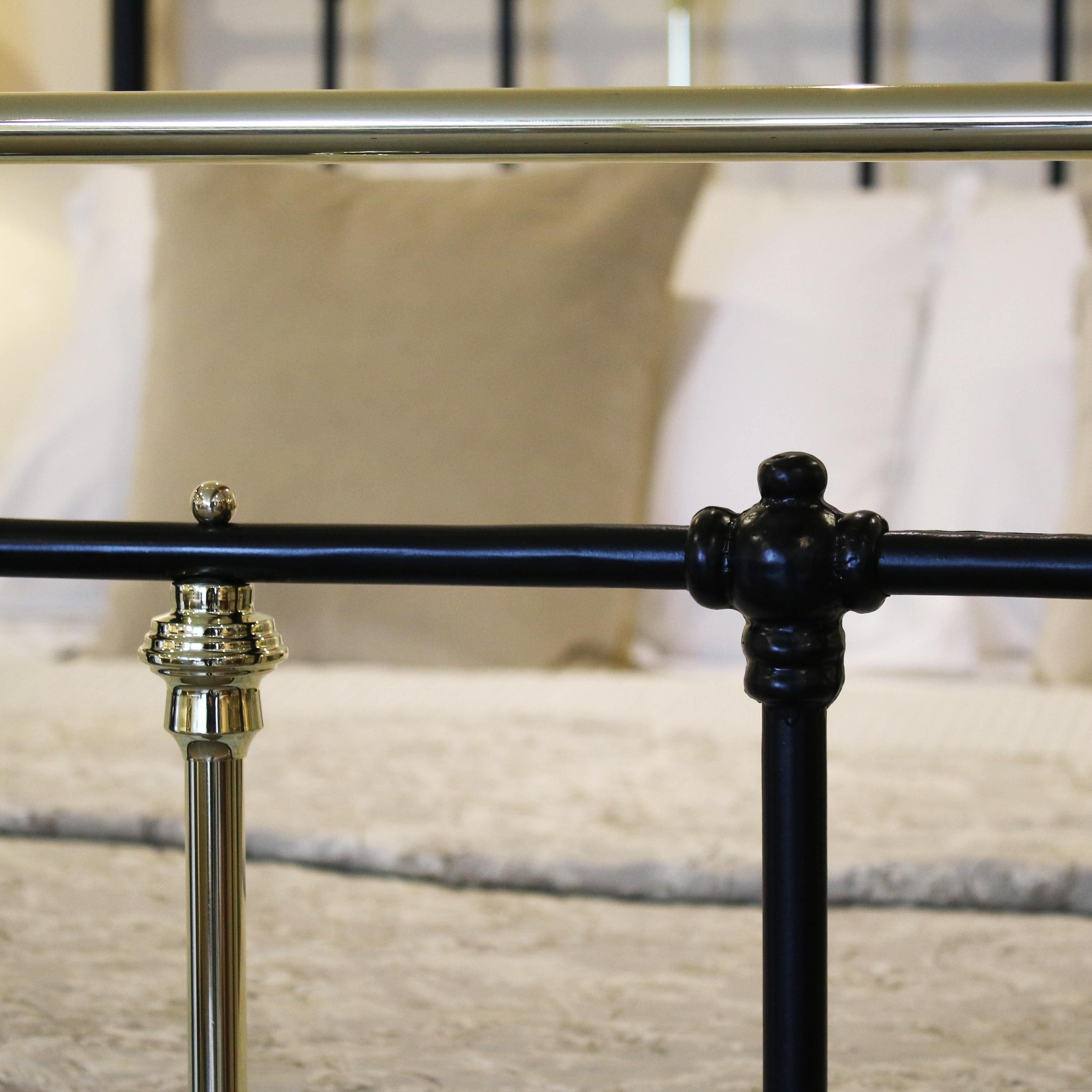 Brass and Iron Antique Bed in Black, MK170 1