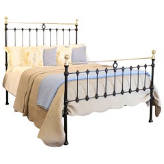 Brass and Iron Bed in Black, MK181