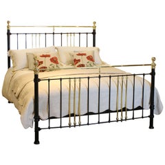 Antique Brass and Iron Bed in Black, MSK50