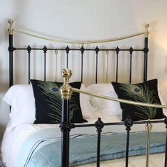 Brass and Iron Bedstead in Black, MK139