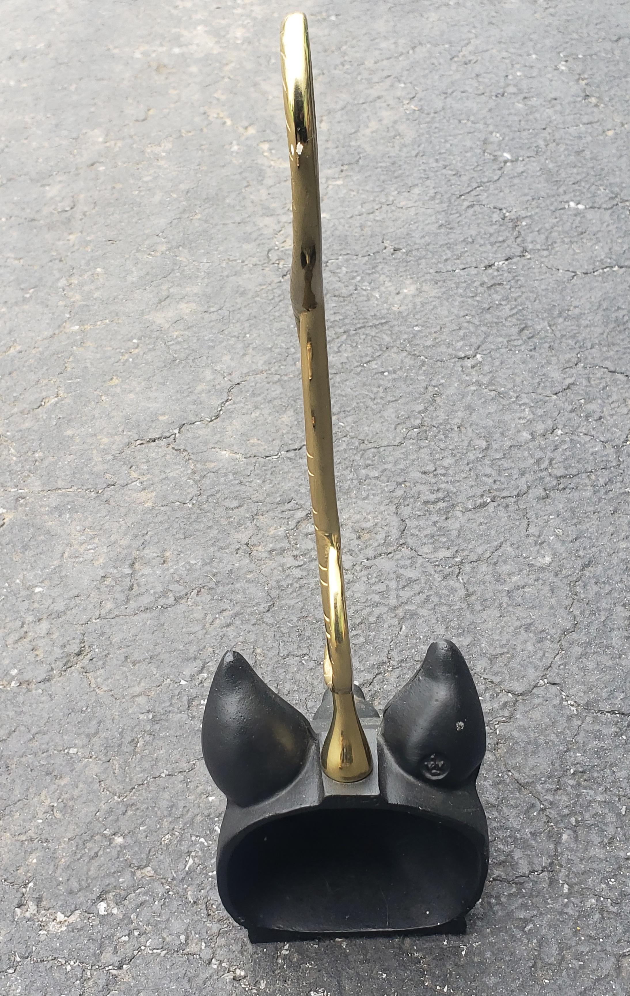 Brass and Iron Door Stop with Fox Head and Riding Crop For Sale 1