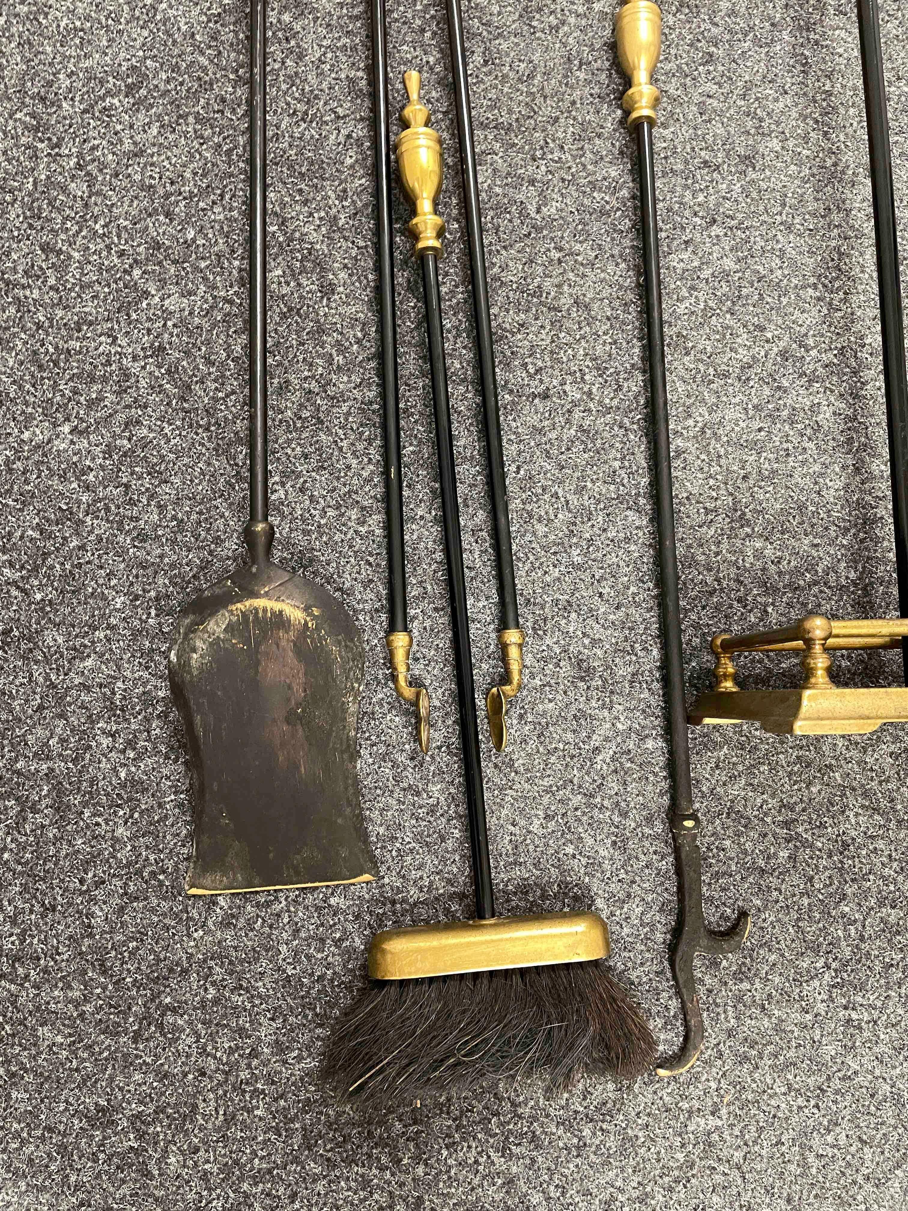 Brass and Iron Fireplace Screen - Tool Set, Vintage, 1950s 3