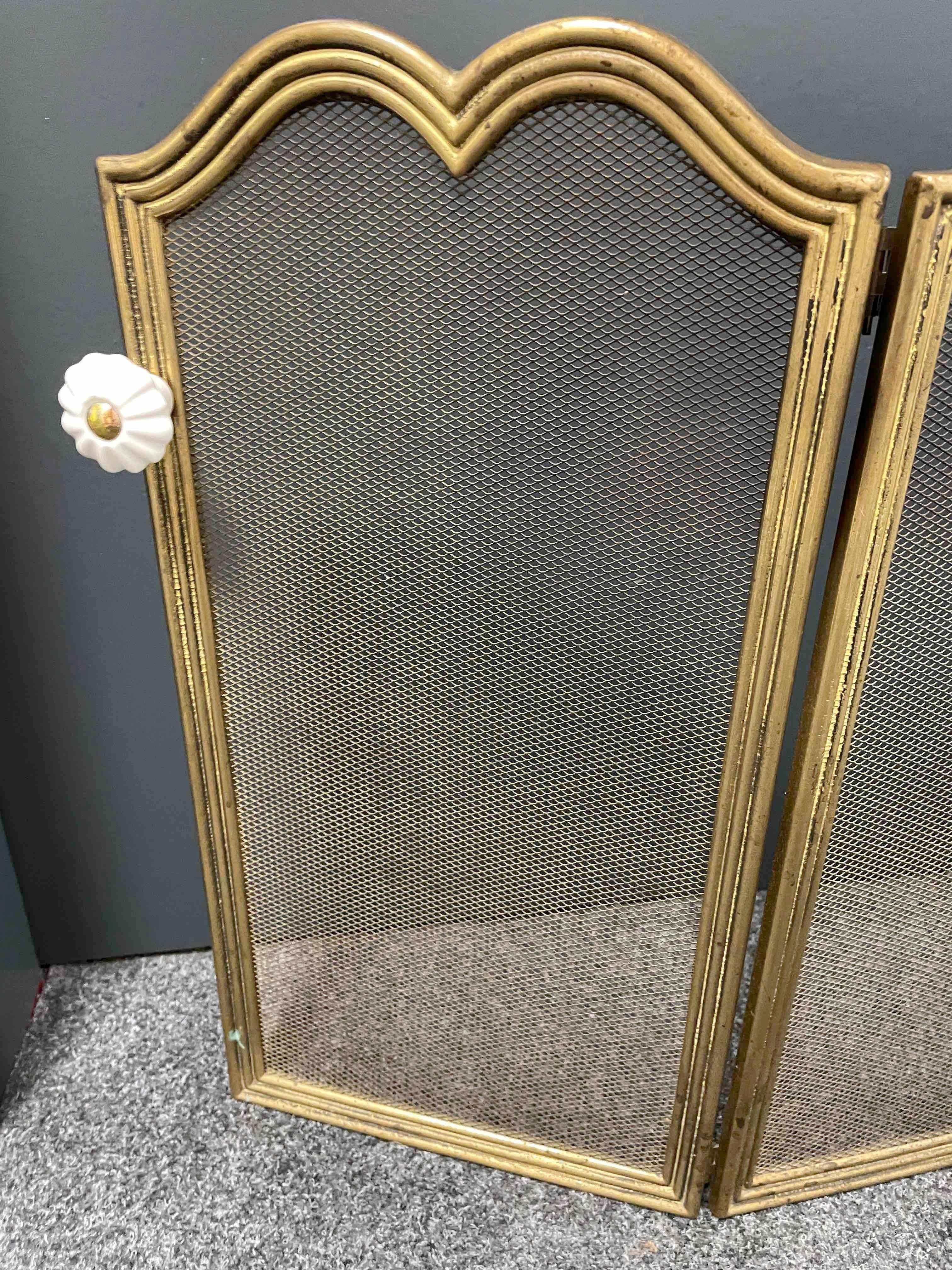 Brass and Iron Fireplace Screen - Tool Set, Vintage, 1950s 6