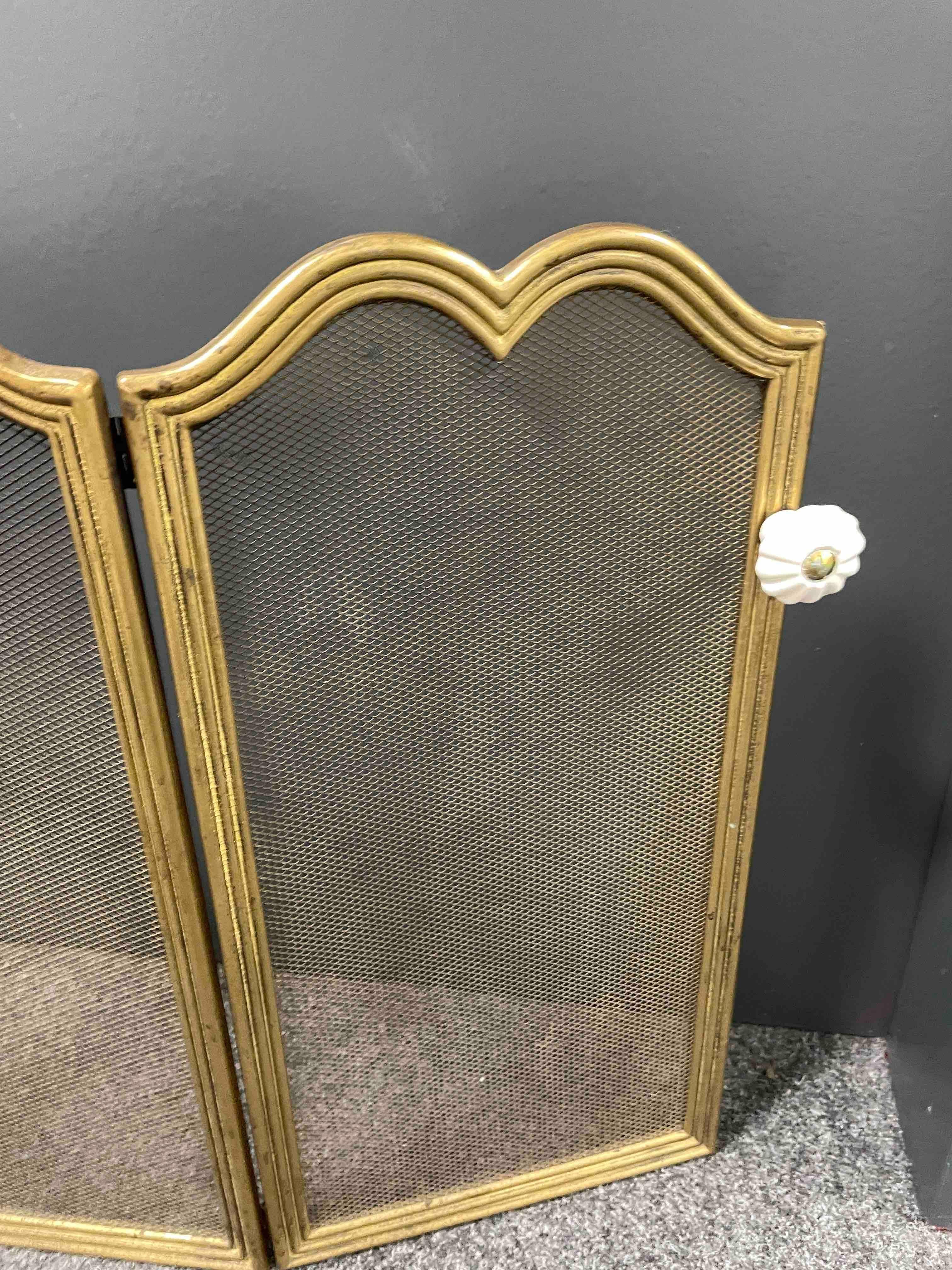 Brass and Iron Fireplace Screen - Tool Set, Vintage, 1950s 8