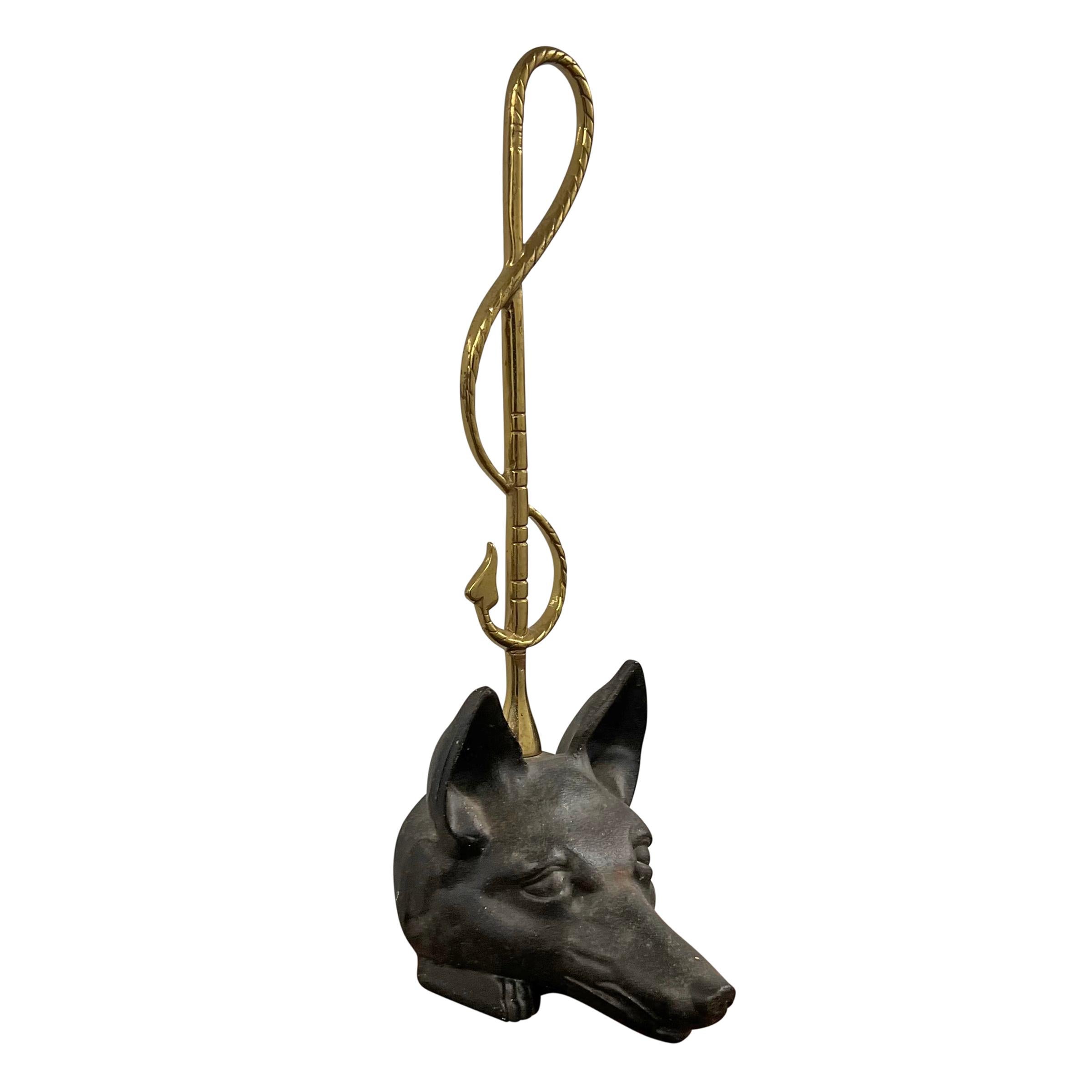Country Brass and Iron Fox Doorstop For Sale