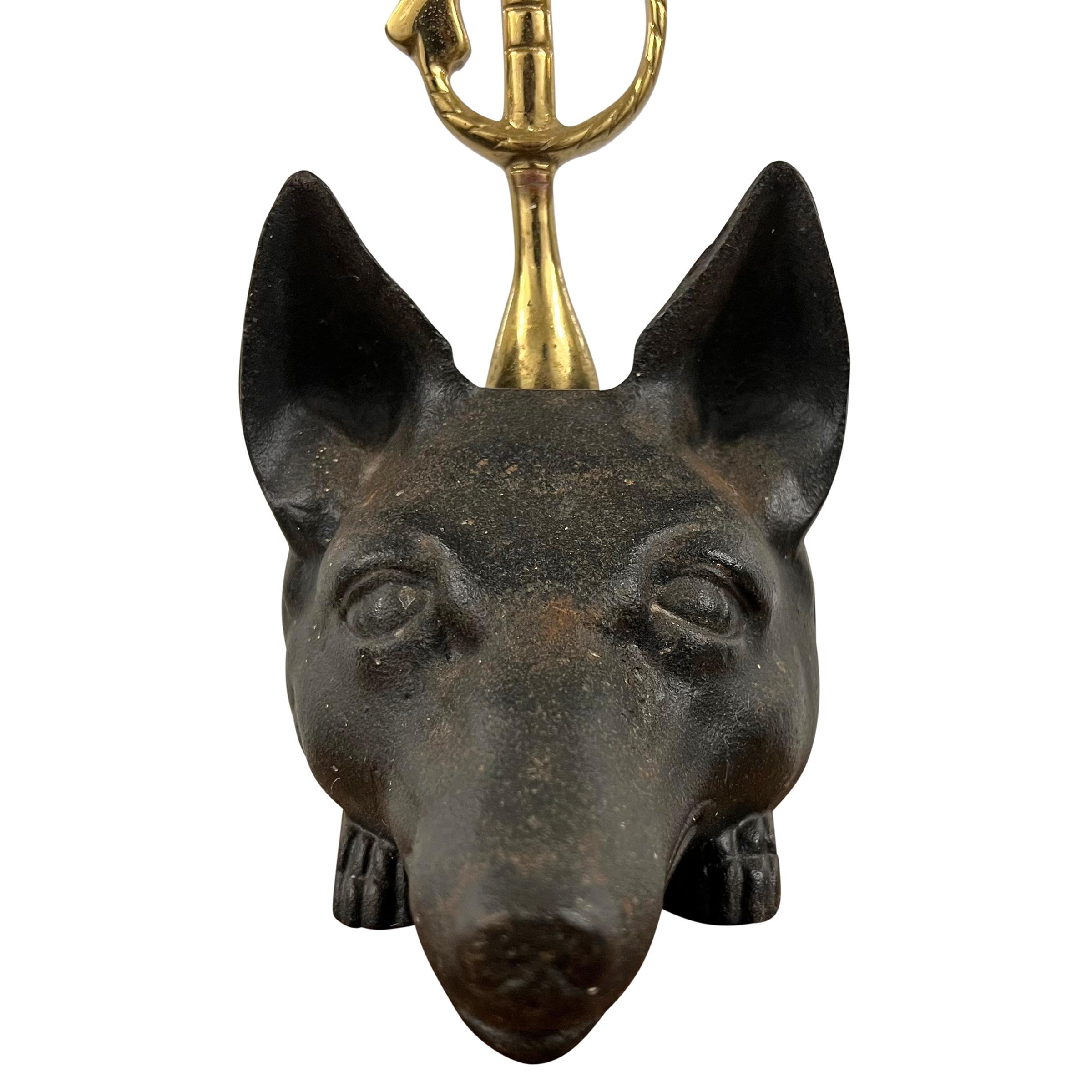 Brass and Iron Fox Doorstop In Good Condition For Sale In Chicago, IL