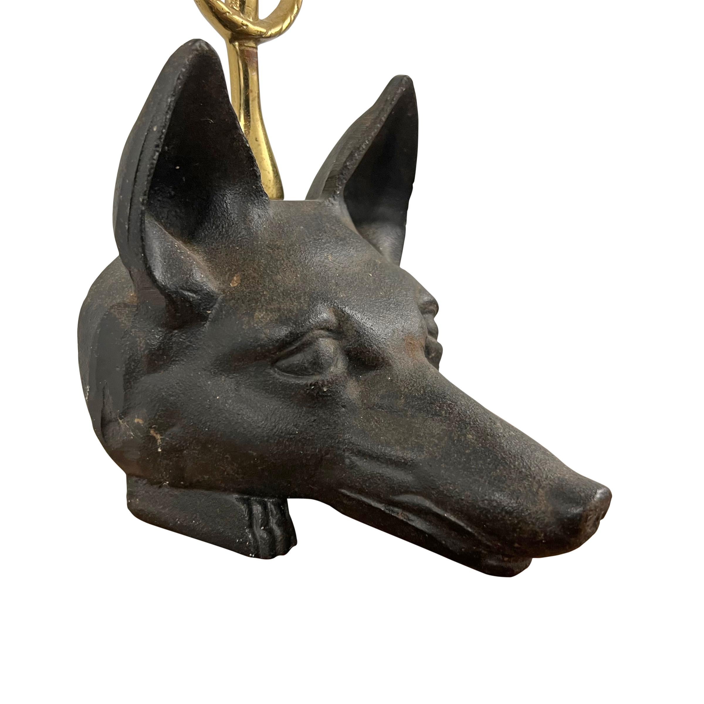 20th Century Brass and Iron Fox Doorstop For Sale