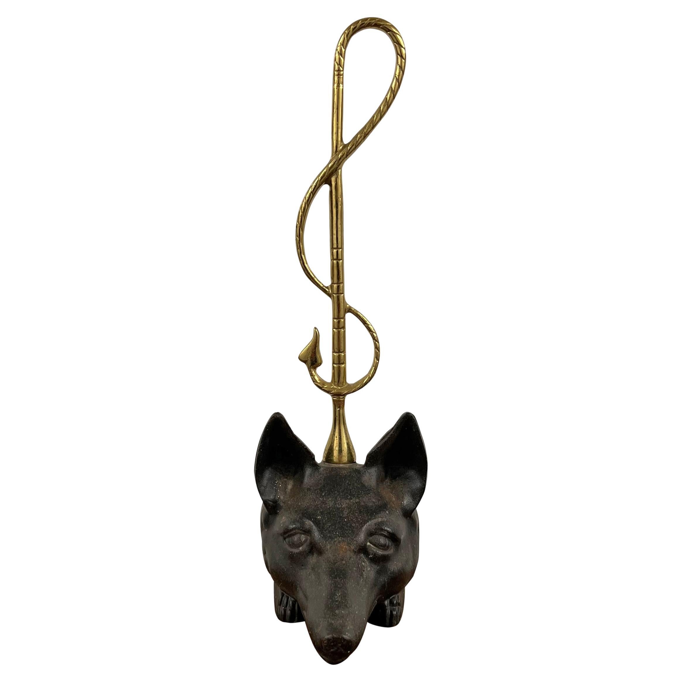 Brass and Iron Fox Doorstop For Sale
