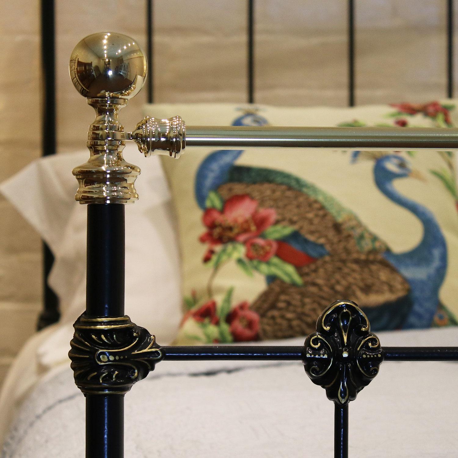 Cast Brass and Iron Gold Lined Bed, MD68