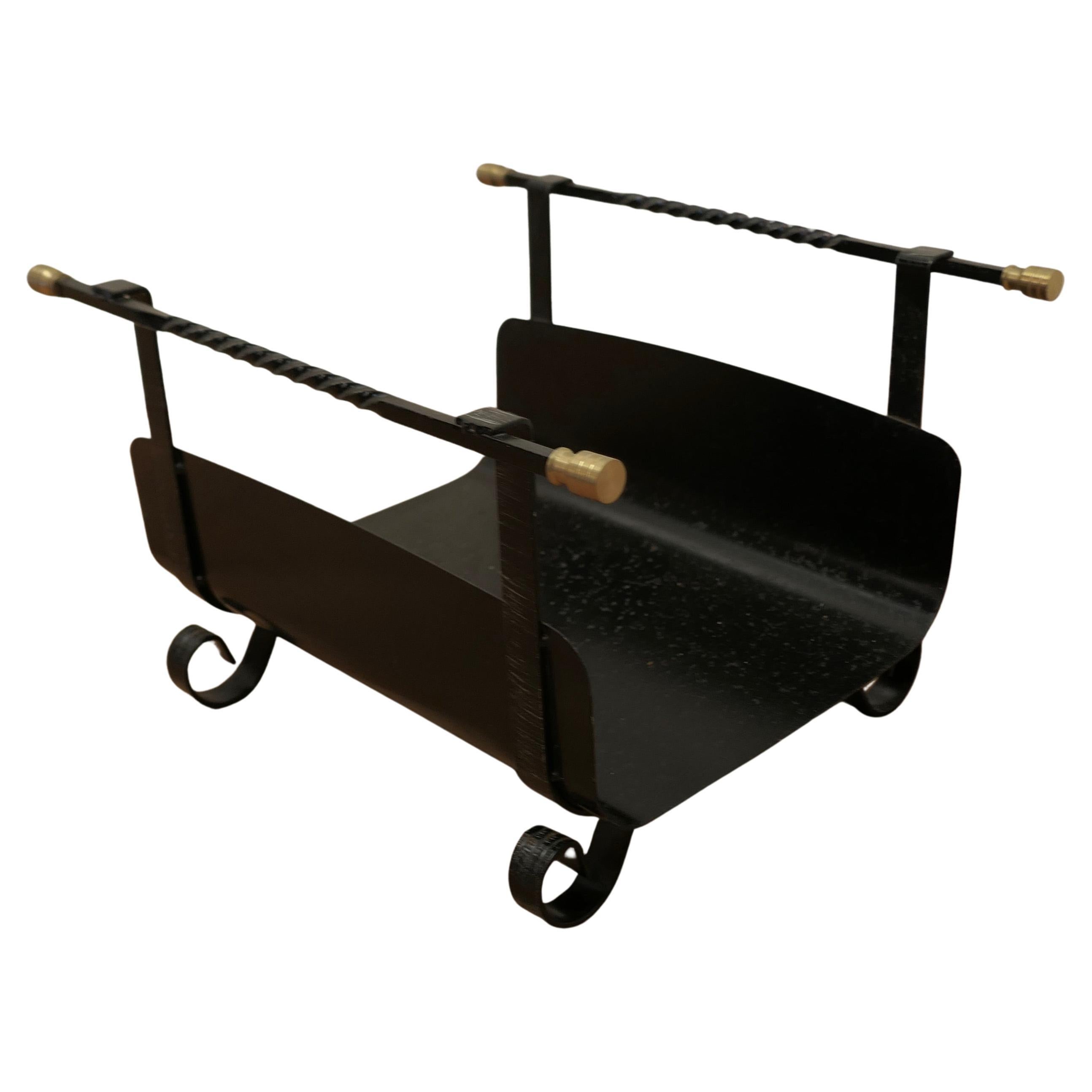 Brass and Iron Log Carrier  For Sale