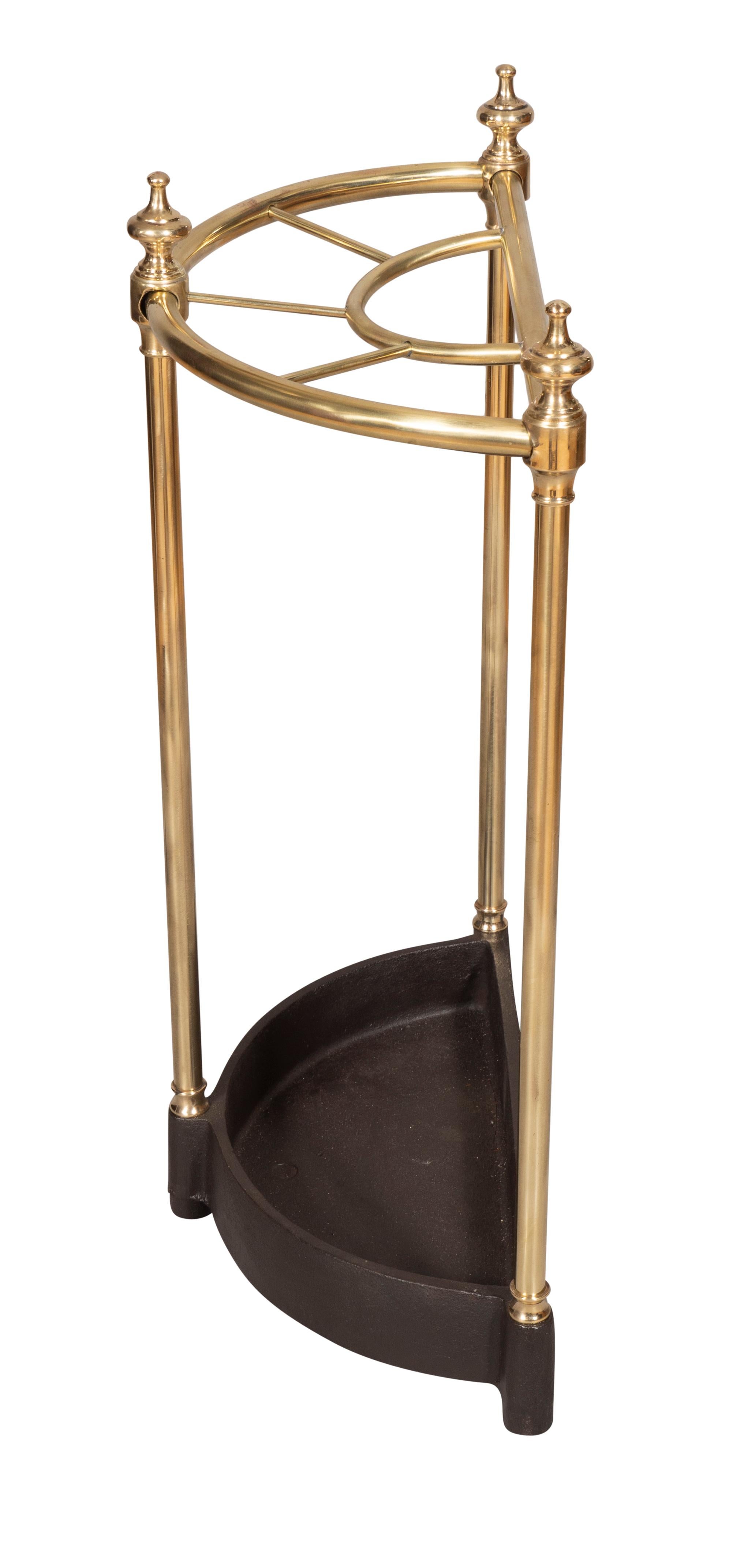 Mid-20th Century Brass and Iron Umbrella Stand