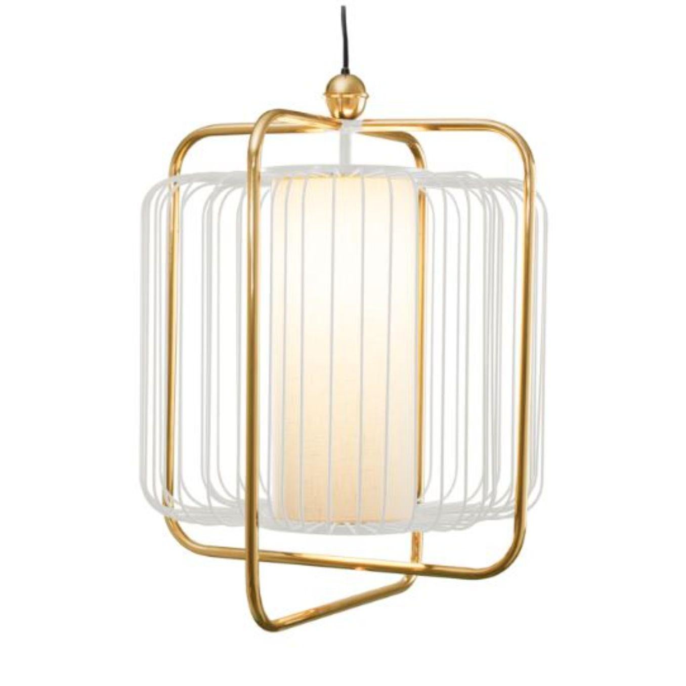 Brass and ivory Jules suspension lamp by Dooq
Dimensions: W 73 x D 73 x H 72 cm
Materials: lacquered metal, polished or brushed metal, brass.
abat-jour: cotton
Also available in different colors and materials.