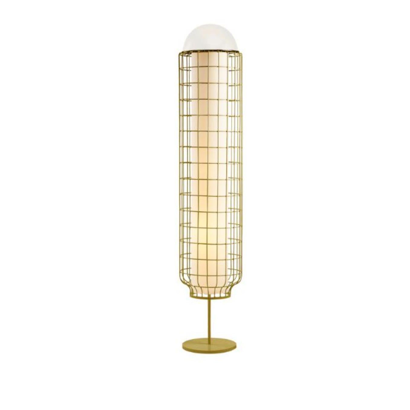 Metal Brass and Ivory Magnolia Floor Lamp by Dooq For Sale