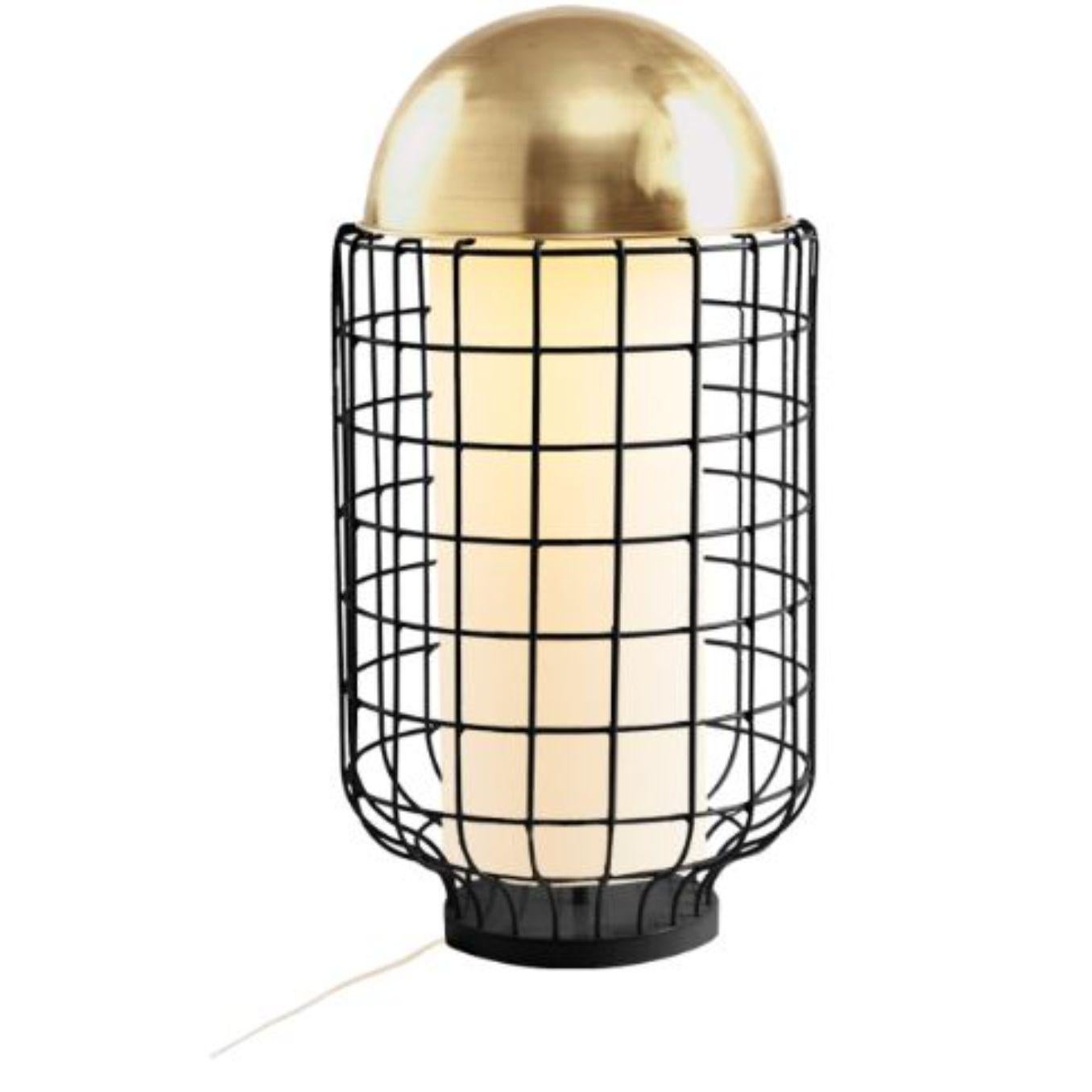 Modern Brass and Ivory Magnolia Table Lamp by Dooq For Sale