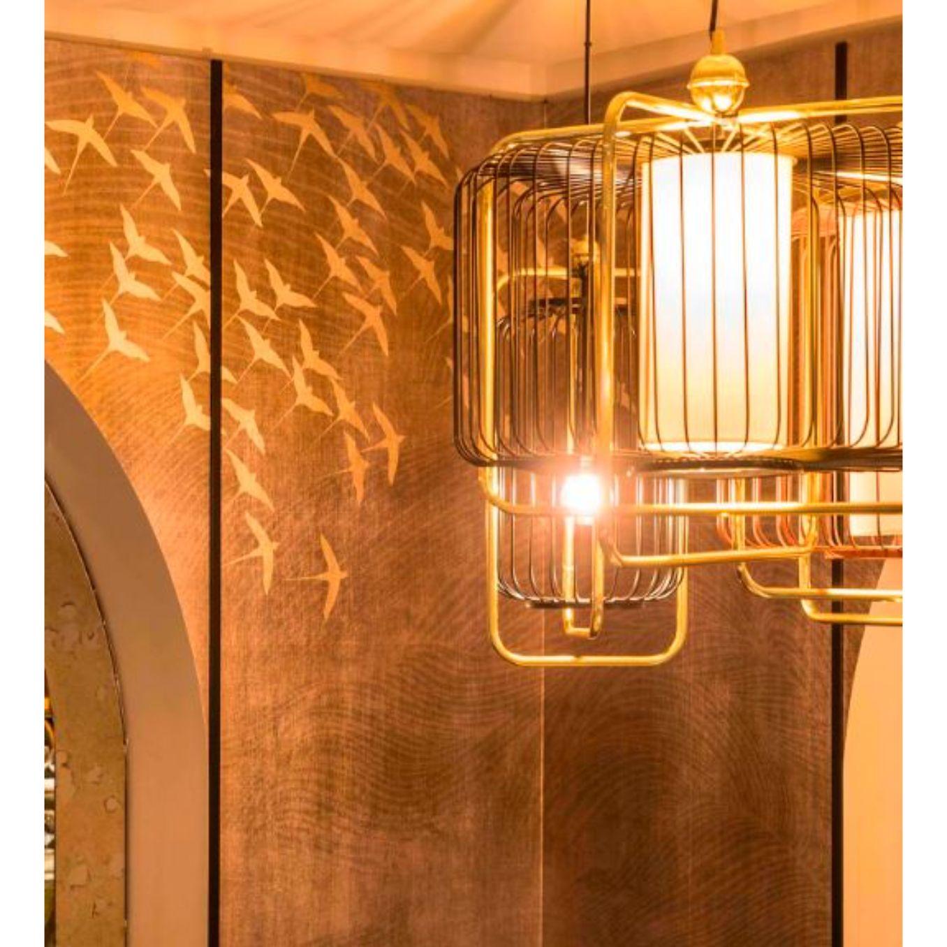 Brass and Jade Jules I Suspension Lamp by Dooq For Sale 3
