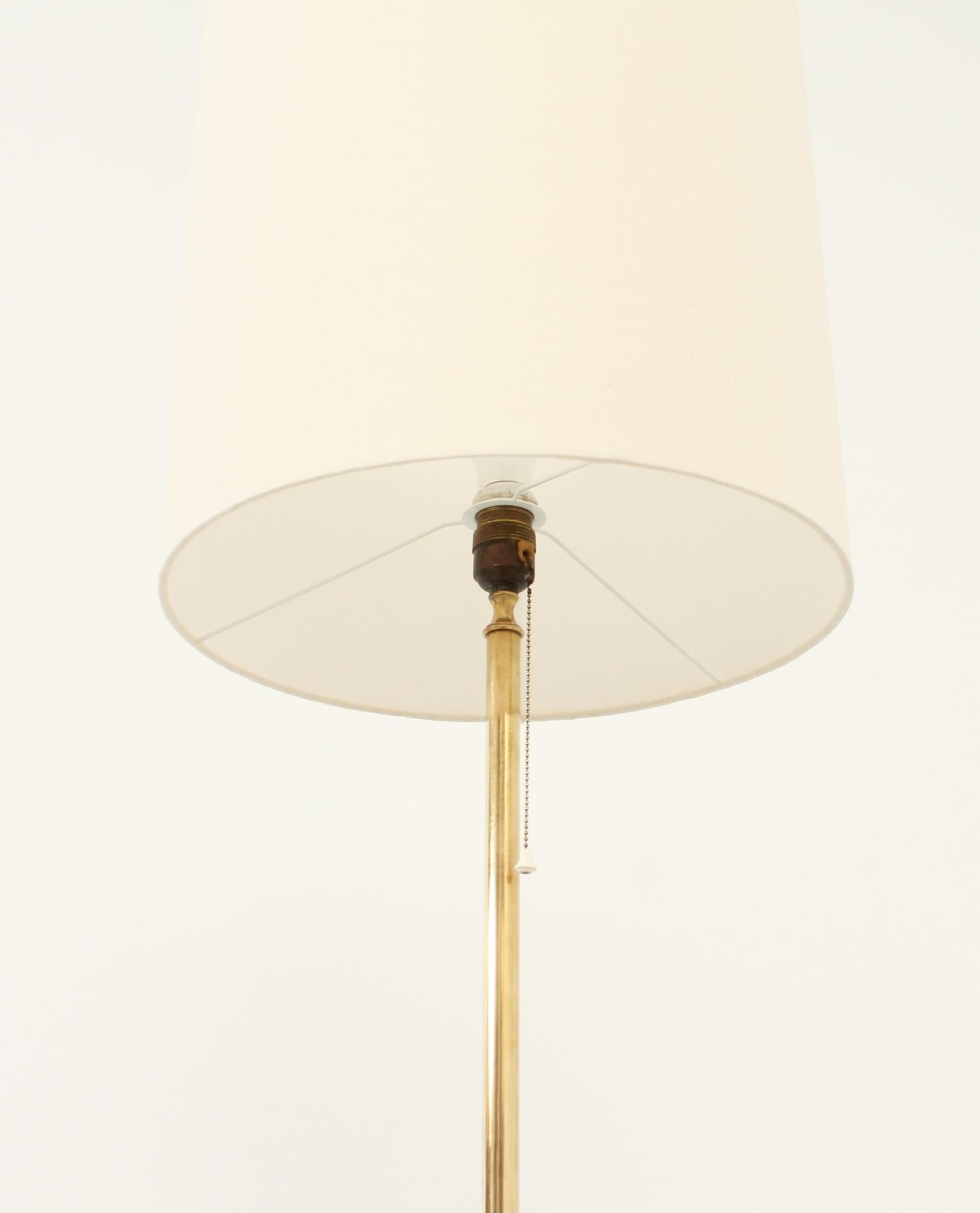 Spanish Brass and Lacquered Metal Floor Lamp from 1950's For Sale