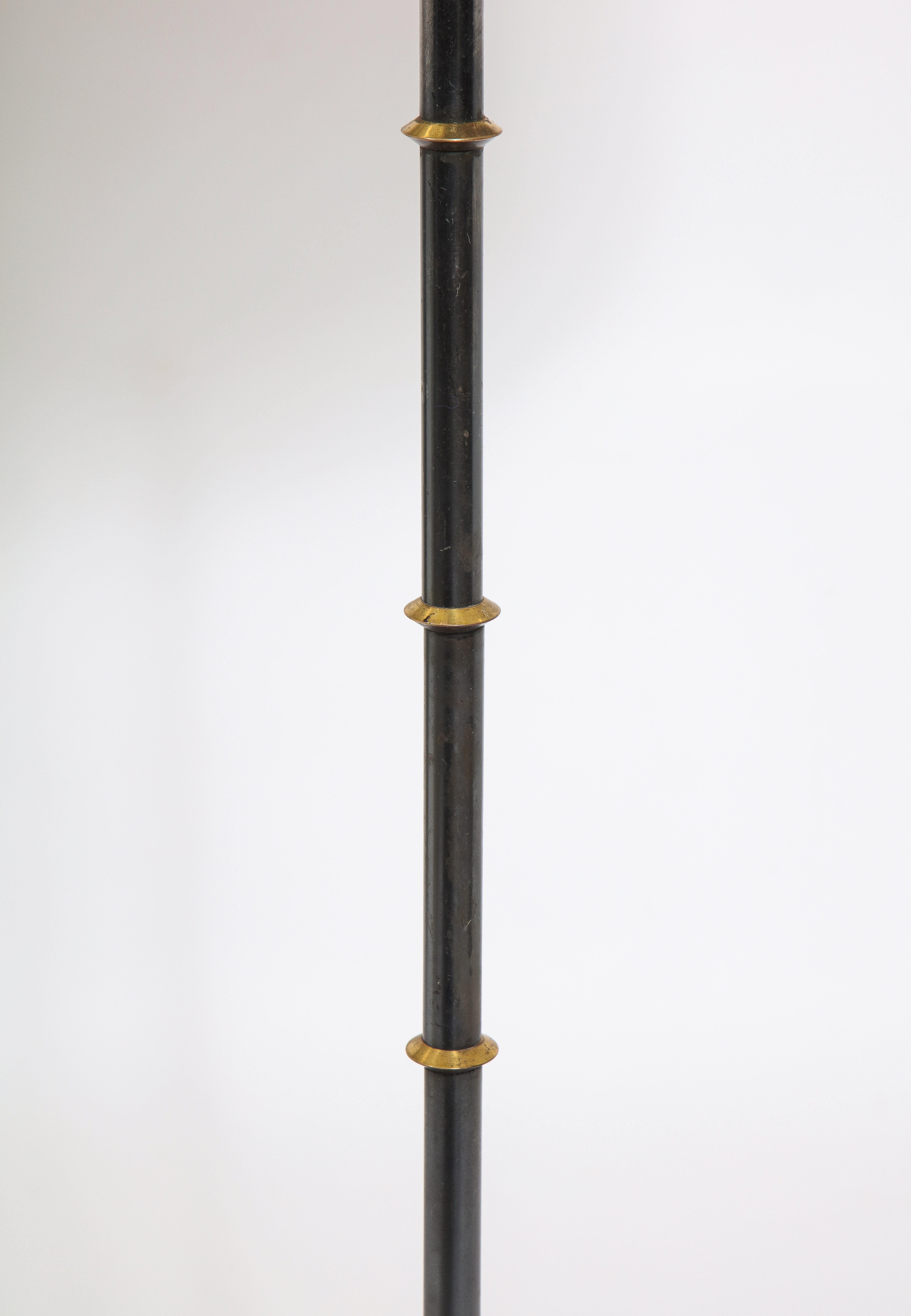 Brass and Lacquered Steel floor lamp by Jacques Adnet, France 1960's 5