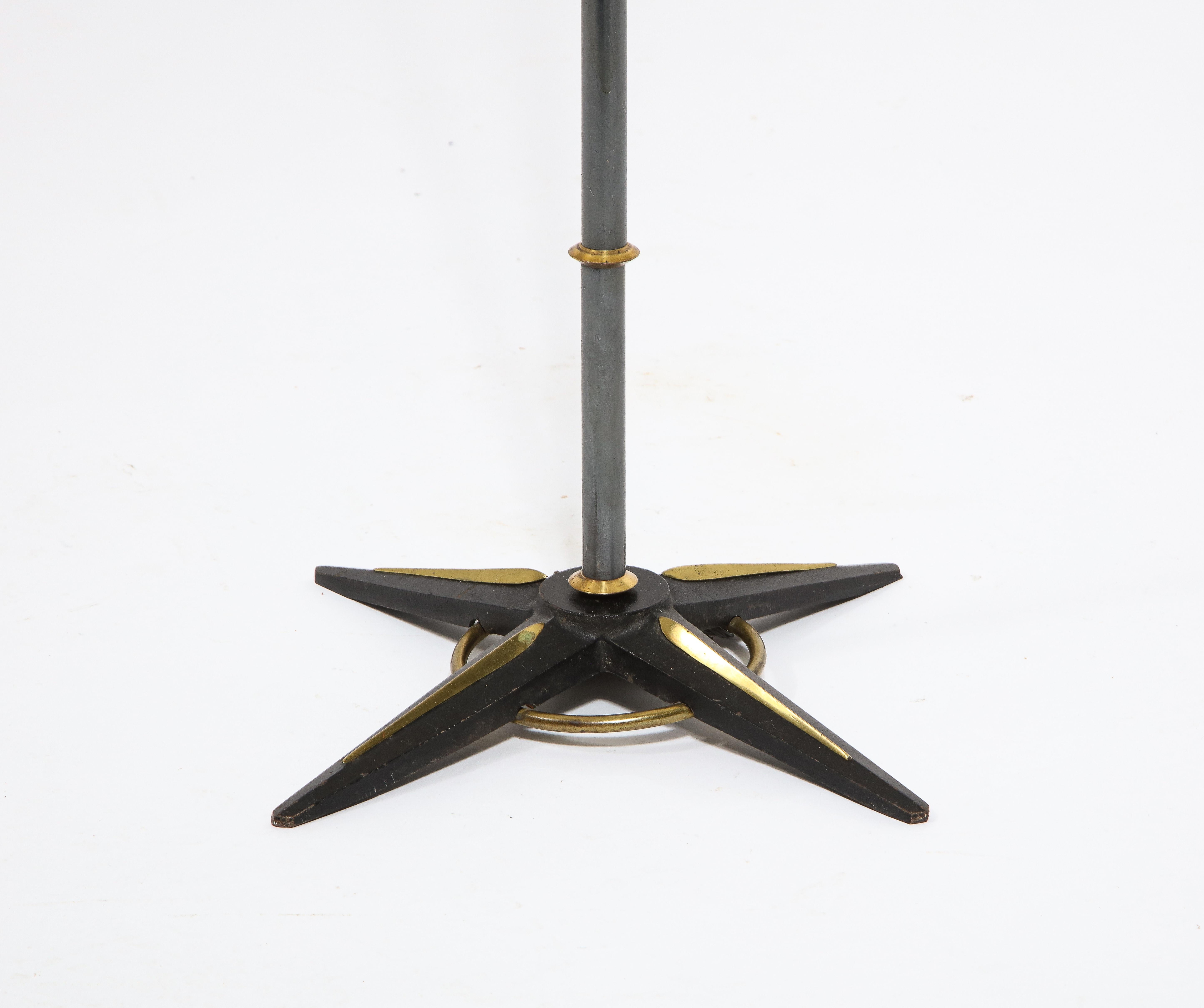 Brass and Lacquered Steel floor lamp by Jacques Adnet, France 1960's 10