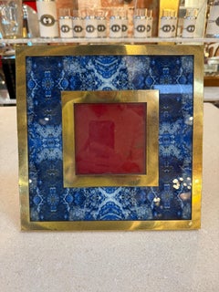 Brass and Lapis-Style Stone Picture Frame, 1970s