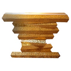 Brass And Lasa Marble Console
