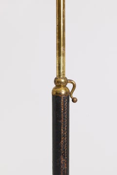Brass and Leather Floor Lamp