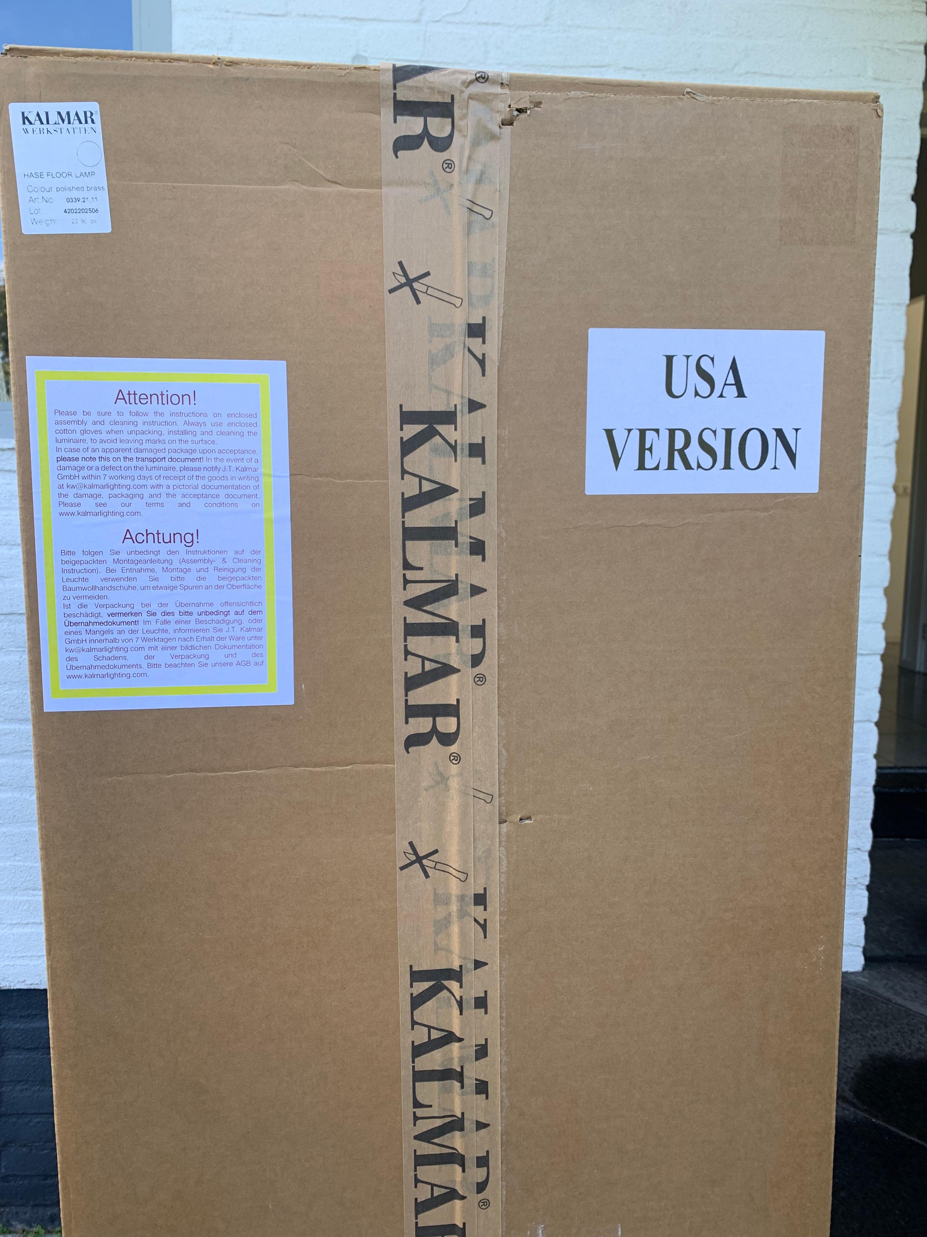 LampadaireHase BL en laiton et cuir de Kalmar - US Plug en vente 5