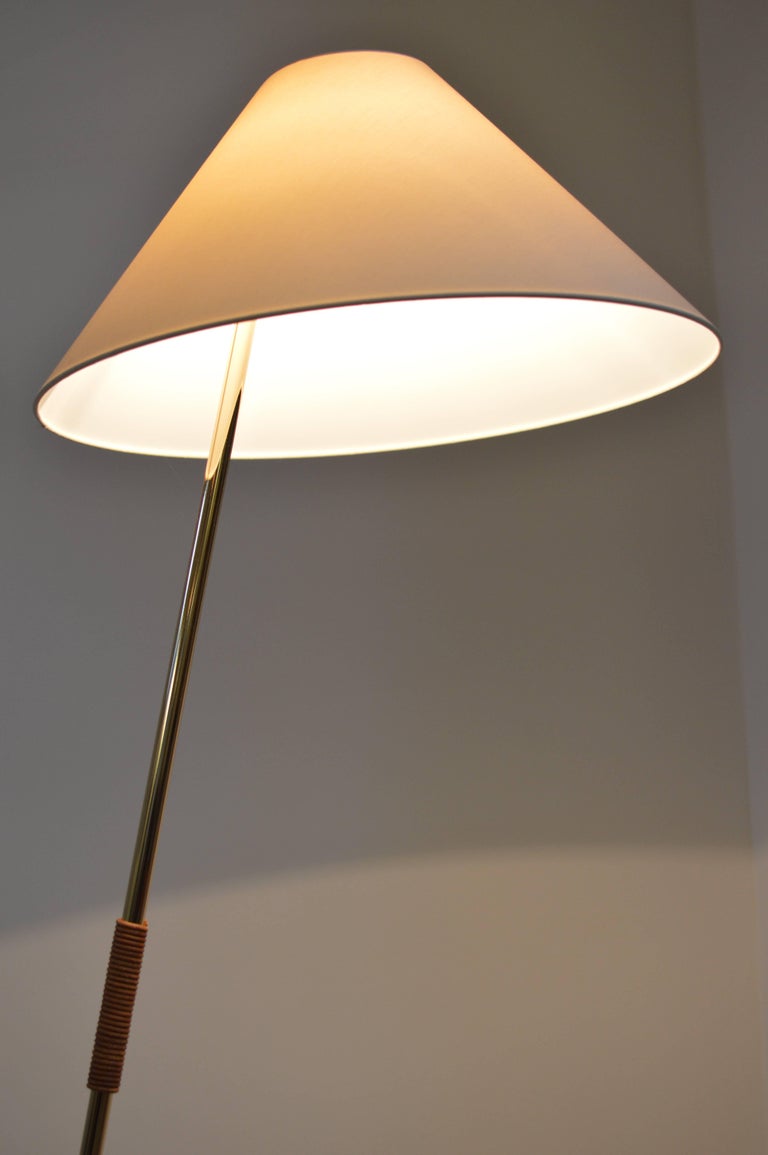 Kalmar Werkstätten Brass and Leather 'Hase BL' Floor Lamp - NEW SHIPS FROM  STOCK at 1stDibs