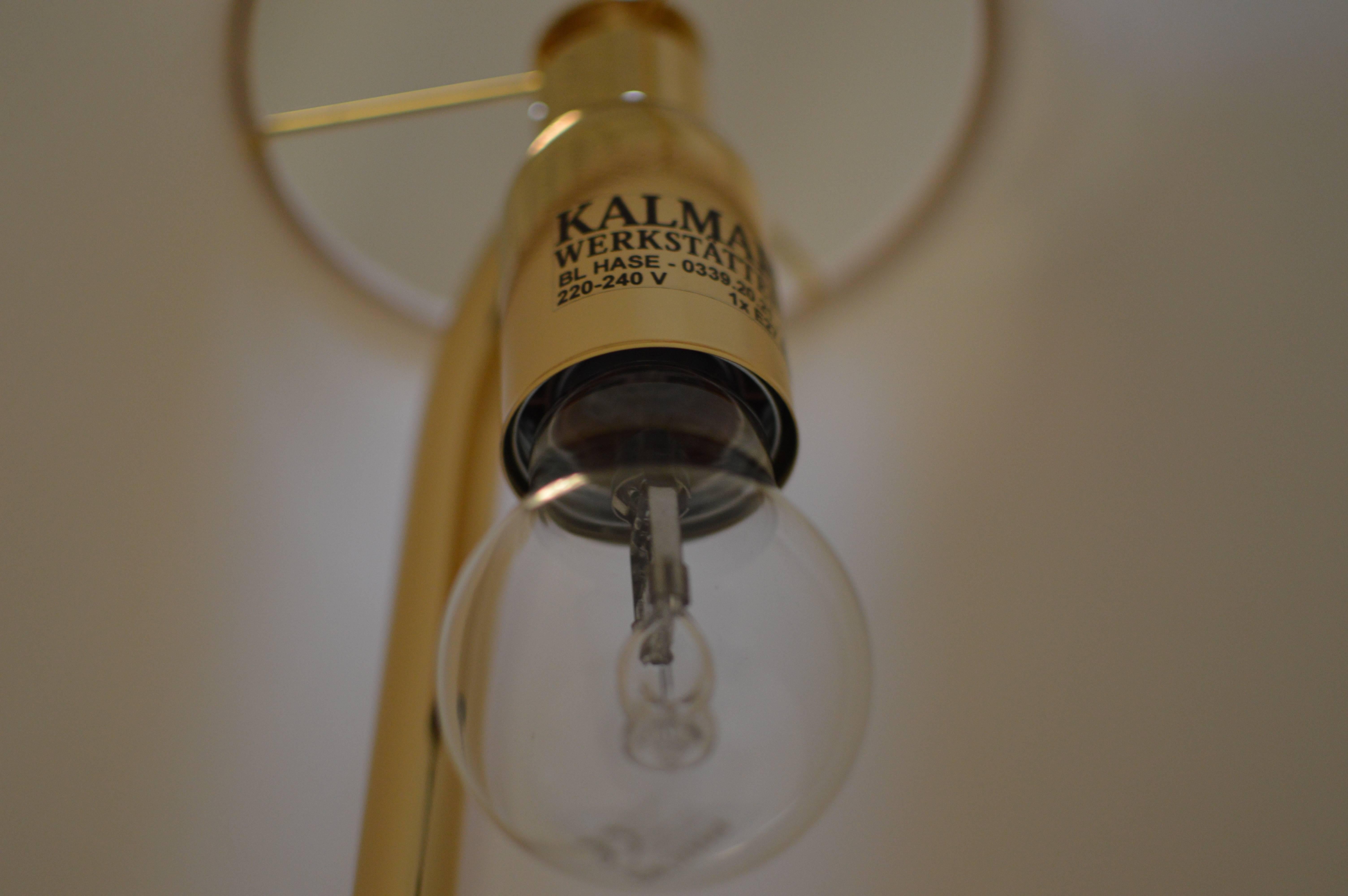 Mid-20th Century Kalmar Werkstätten Brass & Leather 'Hase BL' Floor Lamp - NEW SHIPS FROM STOCK