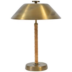 Brass and Leather Lamp Attributed to Lisa Johansson-Pape