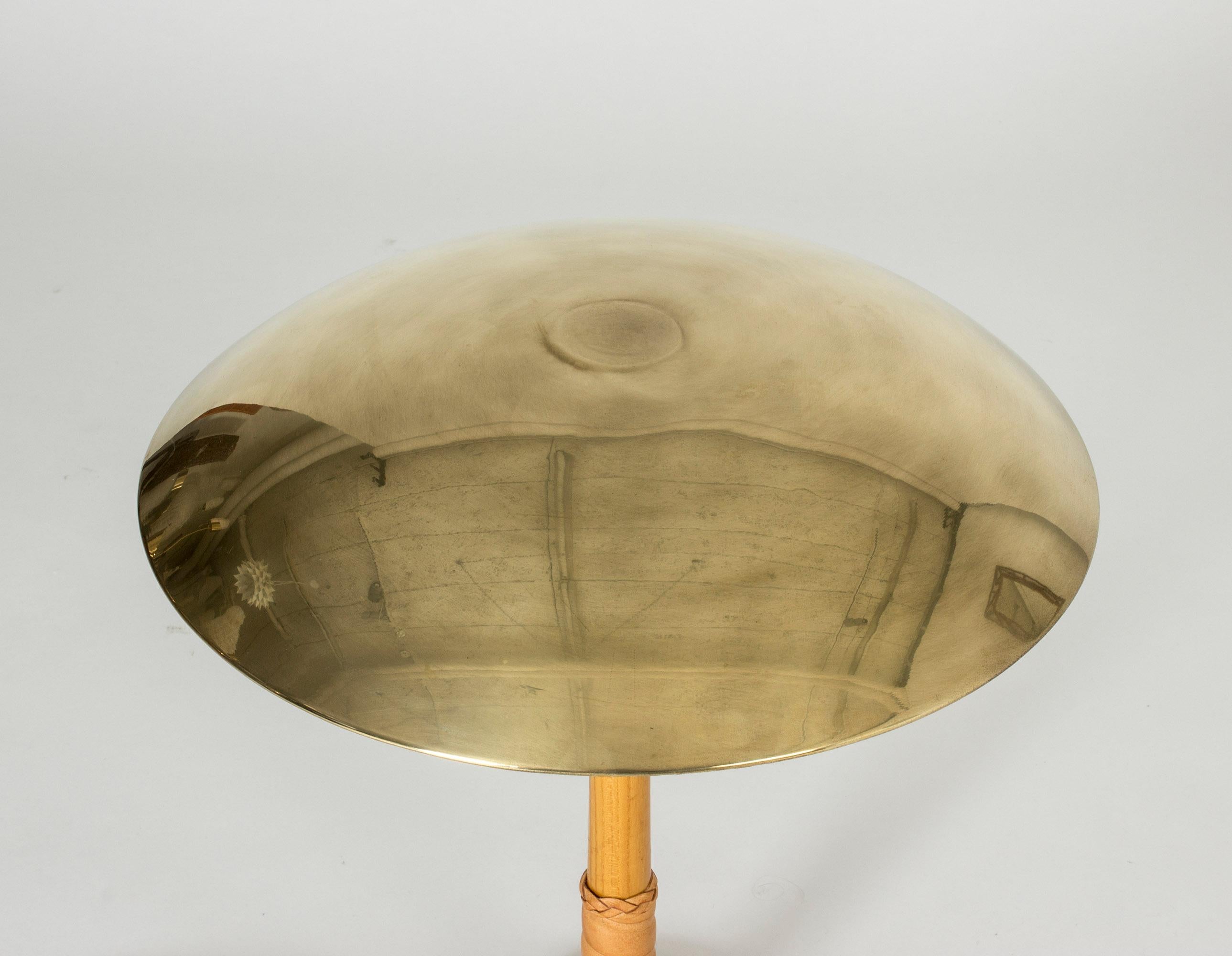 Brass and Leather Table Lamp by Bo Notini 1