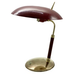 Brass and Leather Table Lamp by Lumen, Italy 1950s