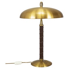 Brass and Leather Table Light - Einar Bäckström