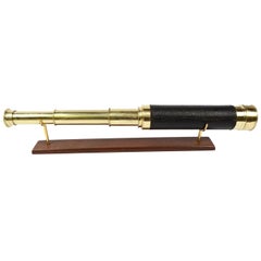 Brass and Leather Telescope, Second Half of the 19th Century