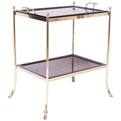 Brass and Leopard Print Server or Bar