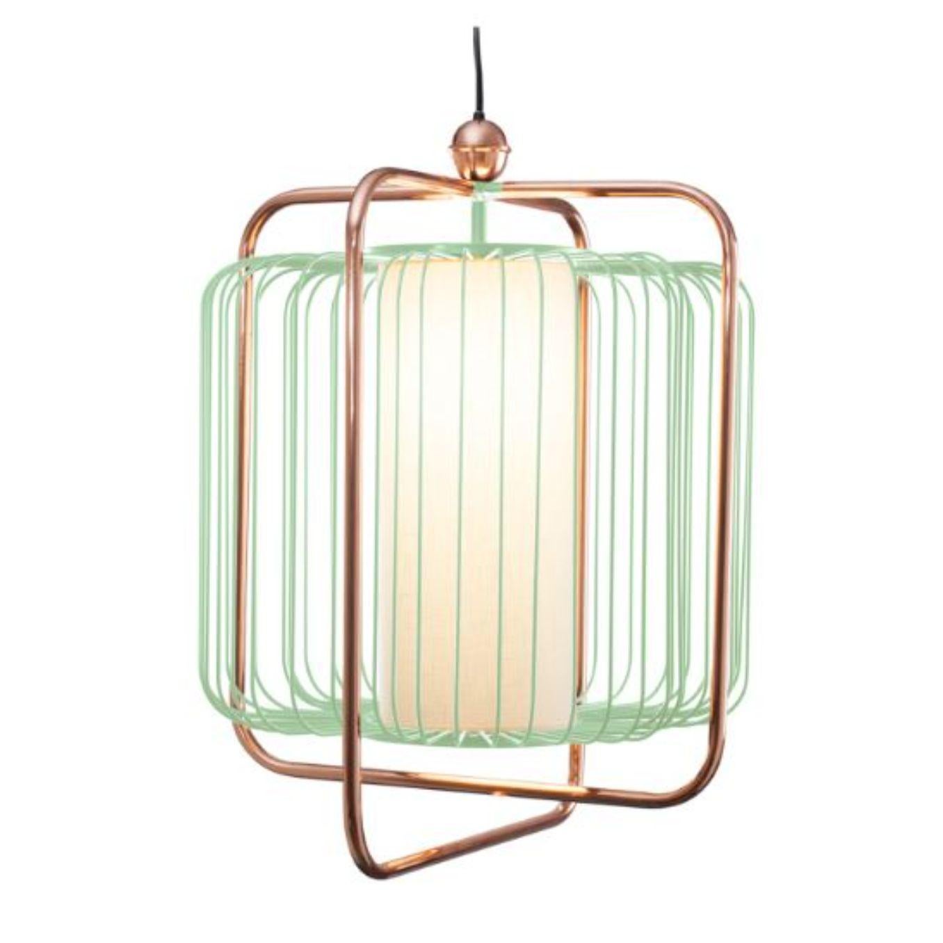 Metal Brass and Lilac Jules Suspension Lamp by Dooq For Sale