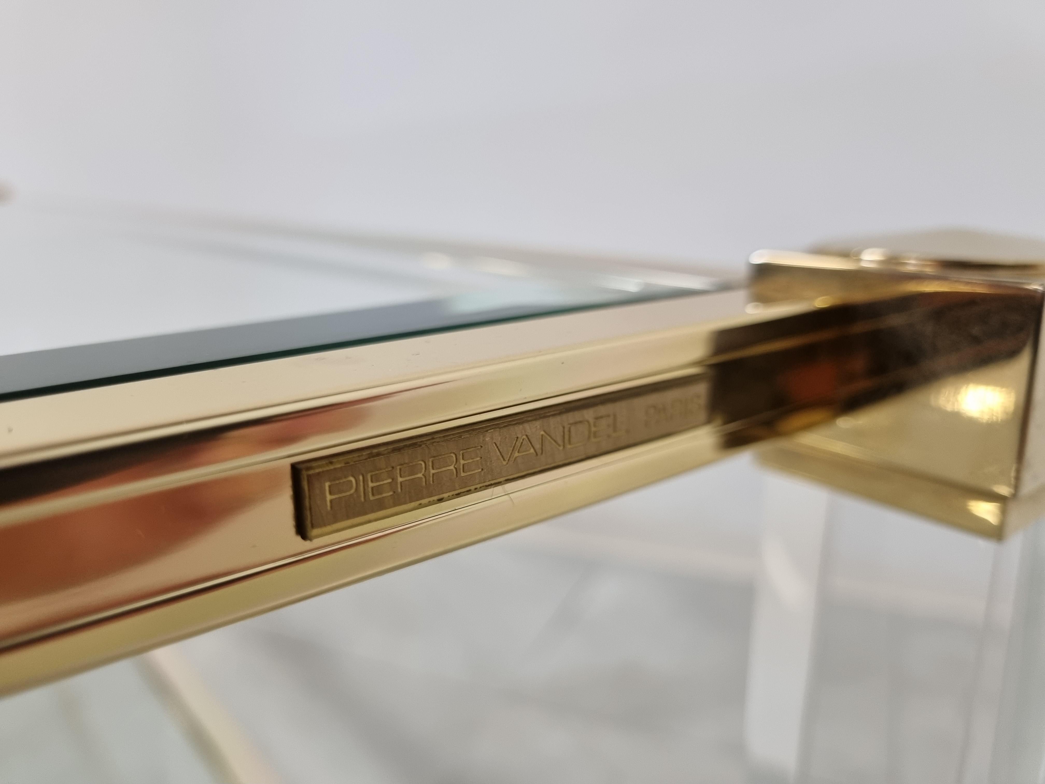 brass and lucite coffee table