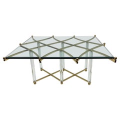 Brass and Lucite Coffee Table By Charles Hollis Jones