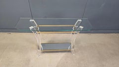 Consolle in ottone e lucite, anni '70
