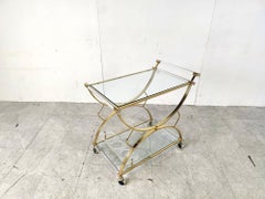 Brass and lucite drinks trolley, 1970s