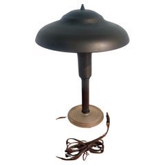 Vintage Brass and Lucite Flying Saucer Table Lamp