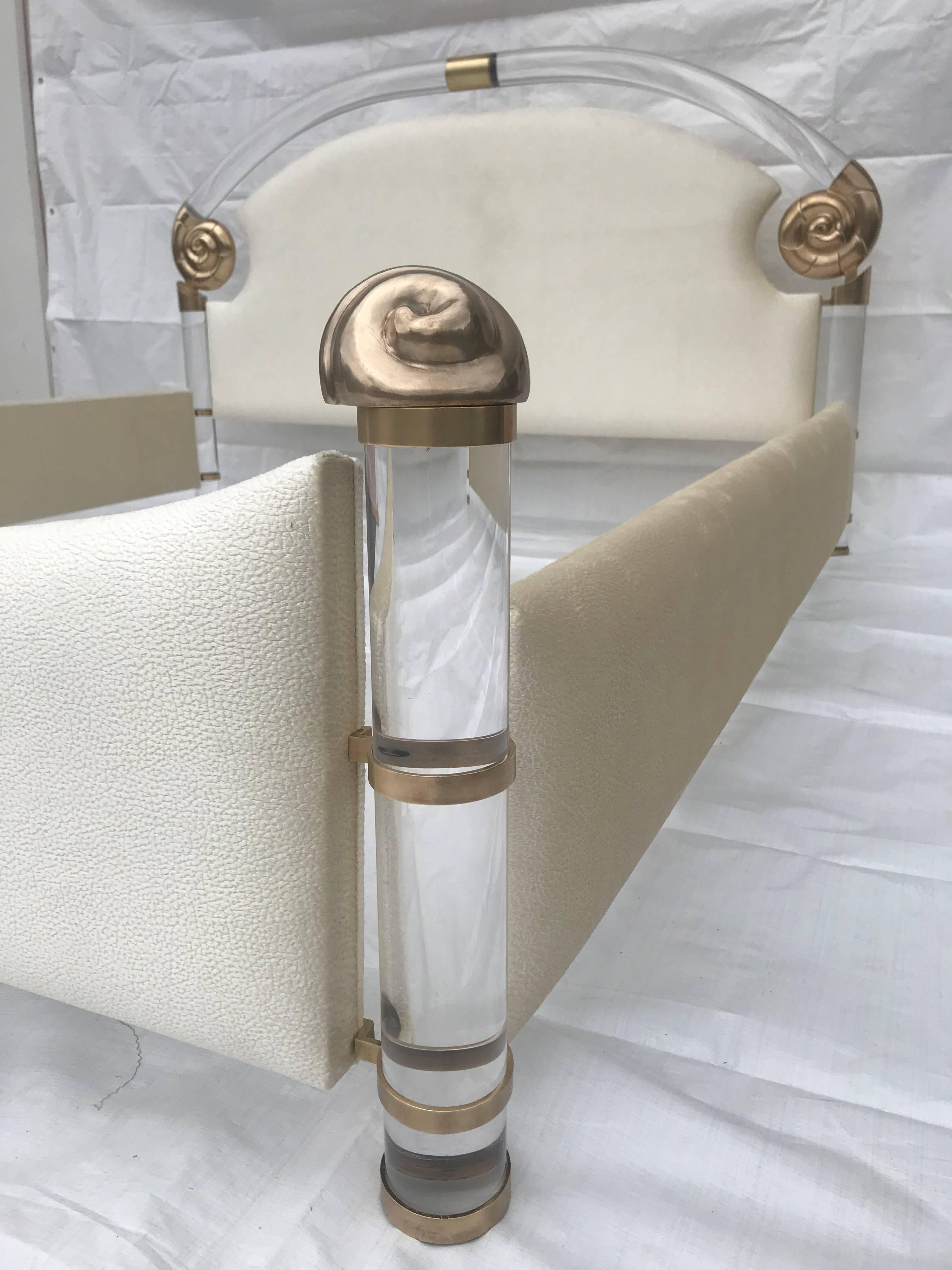 Brass and Lucite King-Size Bed by Marcello Mioni 3