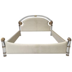 Vintage Brass and Lucite King-Size Bed by Marcello Mioni