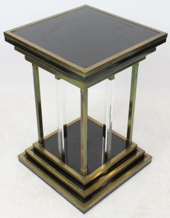 Brass and Lucite Modernist Pedestal