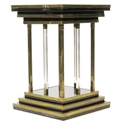 Brass and Lucite Modernist Pedestal