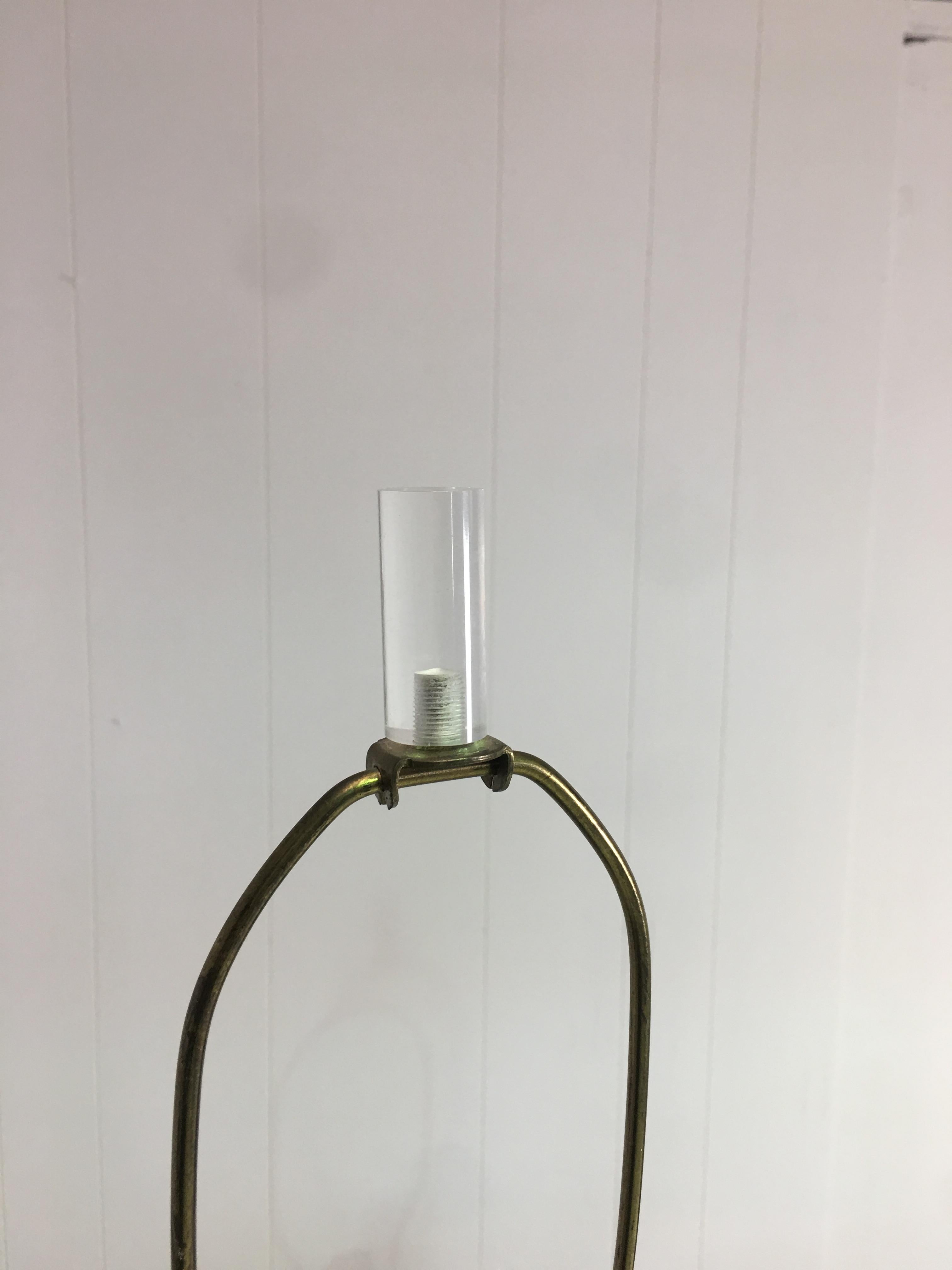 Brass and Lucite Table Lamp, Pair In Good Condition In South Charleston, WV